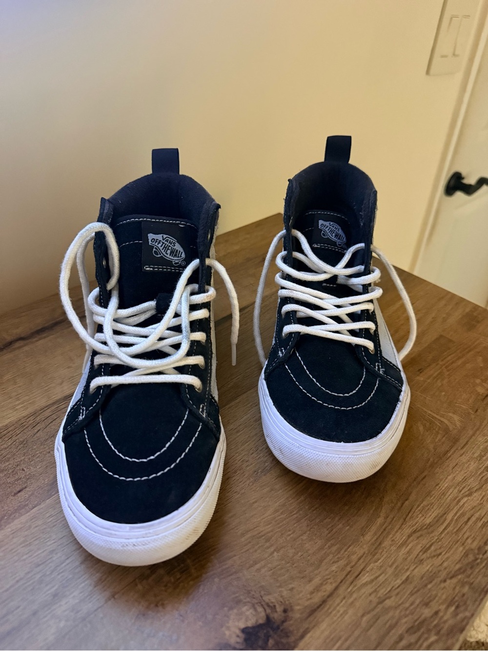 Vans Navy High-Top Sneakers with White Laces